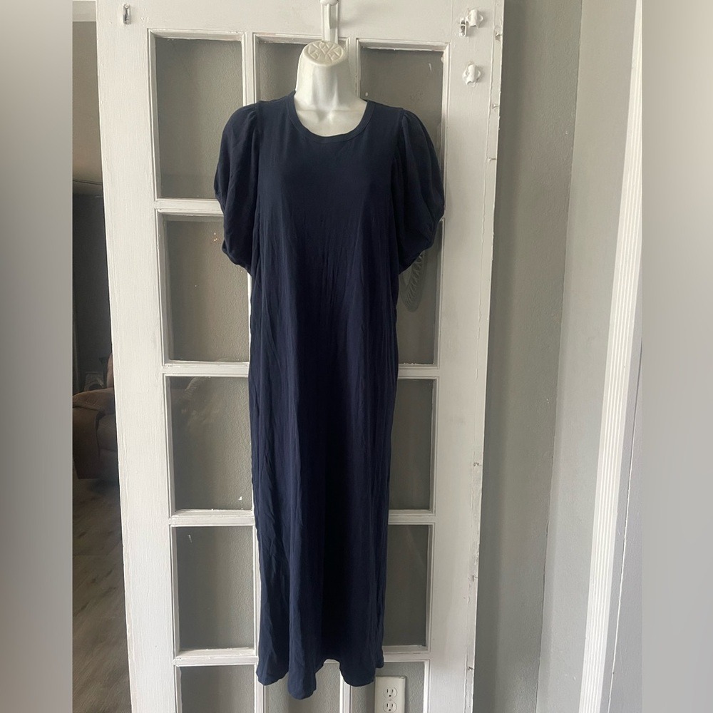 THE GREAT. Navy Blue T-Shirt Dress